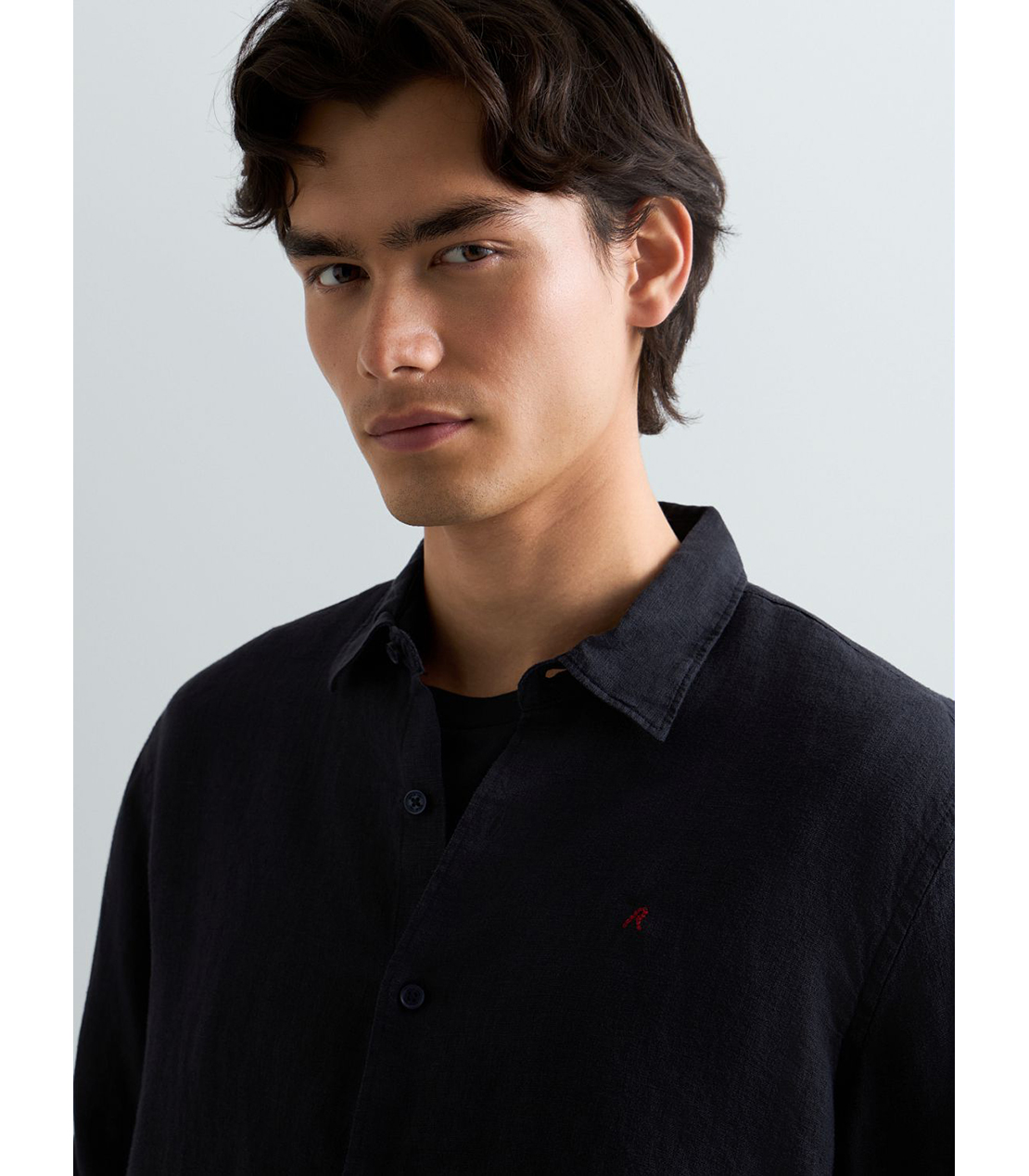 ガーメントダイリネンシャツ 詳細画像 ダークネイビー 5